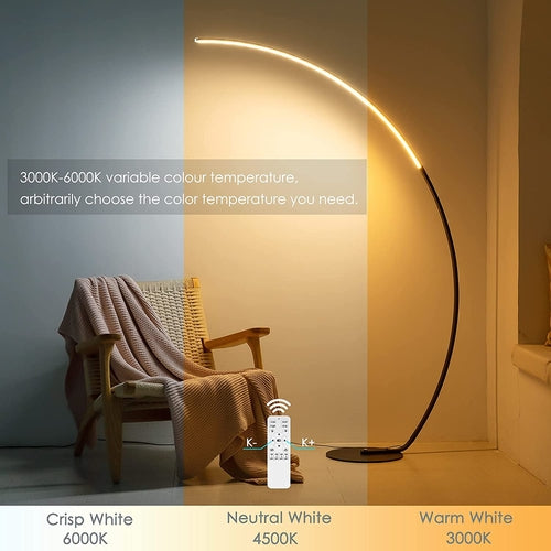 RGBW Design-Stehlampe mit 16 Mio. Farben | Moderne Curve LED Floor Lamp