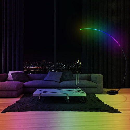 RGBW Design-Stehlampe mit 16 Mio. Farben | Moderne Curve LED Floor Lamp