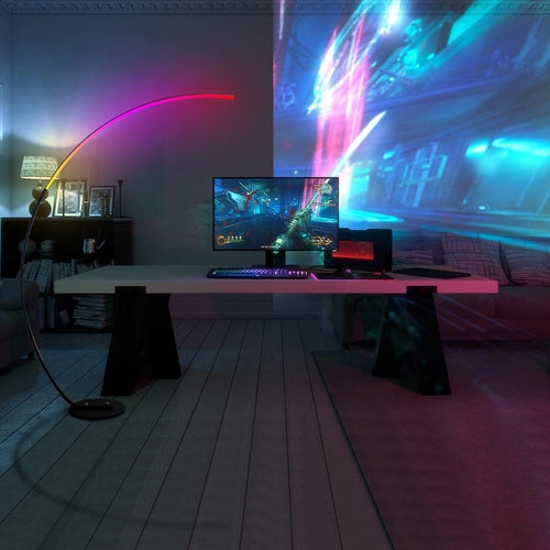 RGBW Design-Stehlampe mit 16 Mio. Farben | Moderne Curve LED Floor Lamp